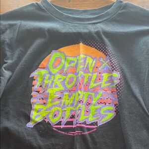 DIXXON Black Crop Top with Colorful Graphic